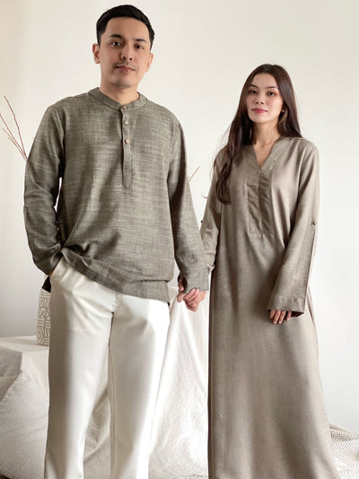 AHMAD Kurta in Mud Green