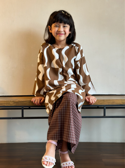 KASTURI Long Kurung Set in Cocoa