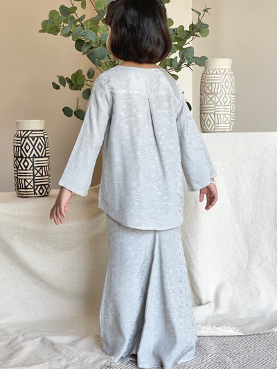 PUTRI Flare Modern Kurung Set in Grey