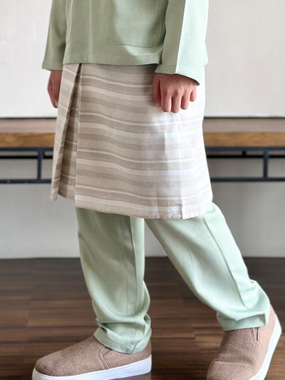 AYUB Instant Pelikat Style Samping in Grey Stripes