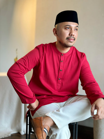 AHMAD Kurta in Carmine Red