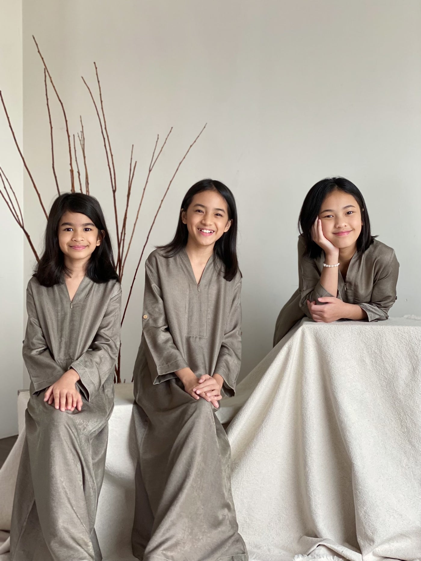 MAYRA Flare Abaya in Mud Green