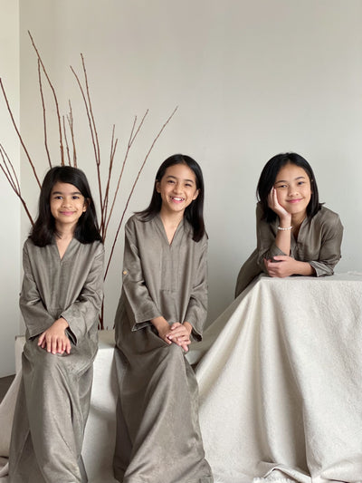 MAYRA Flare Abaya in Mud Green