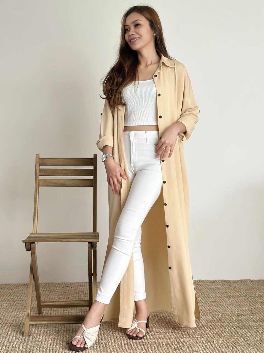 ASTER Shirt Dress in Parmesan