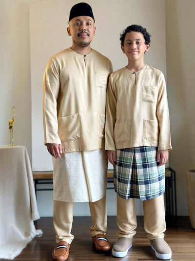 NUH Teluk Belanga Baju Melayu Set in Buttermilk