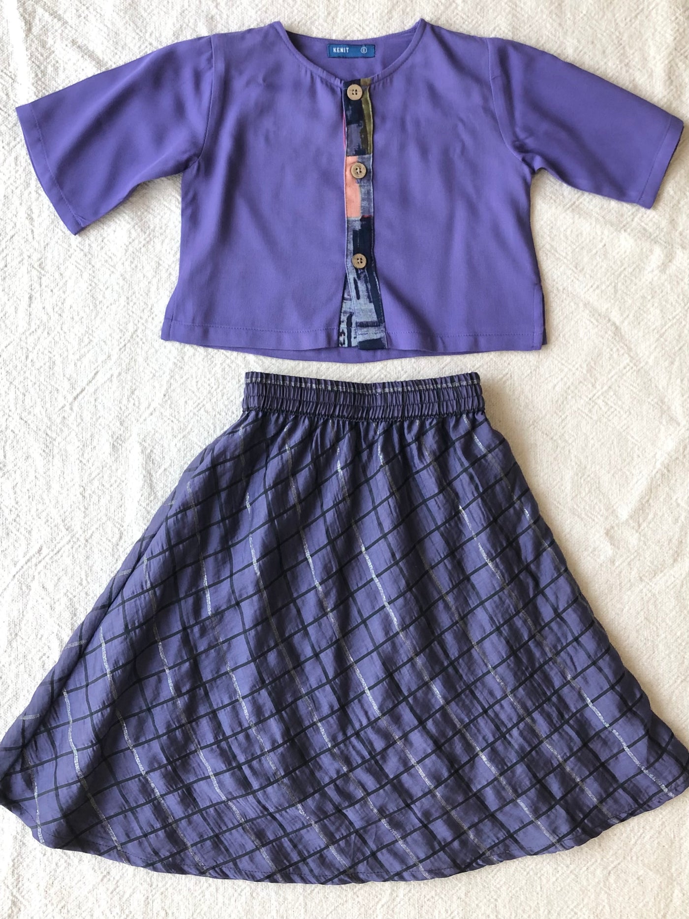 TARI Baby's Blouse with Flared Skirt Set in Purple