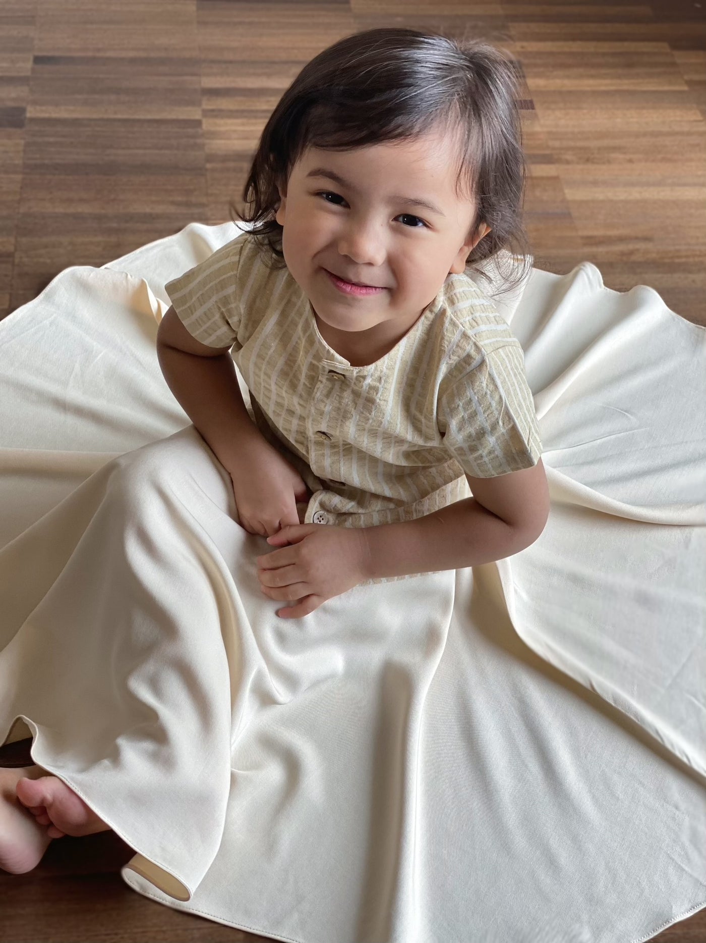 TARI Baby’s Blouse and Circle Skirt Set in Cream