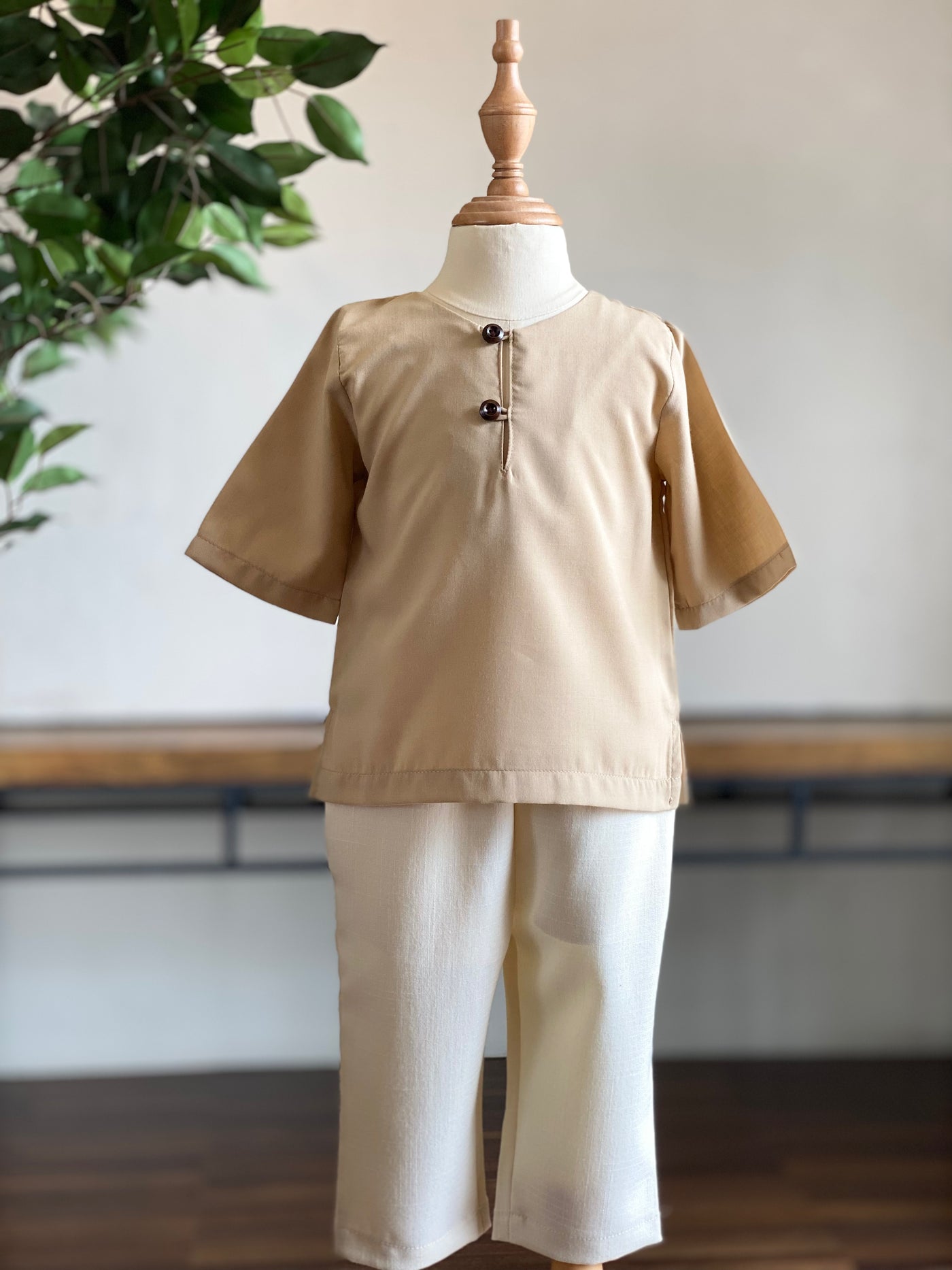 TENANG Unisex Baby’s Kurta in Tan
