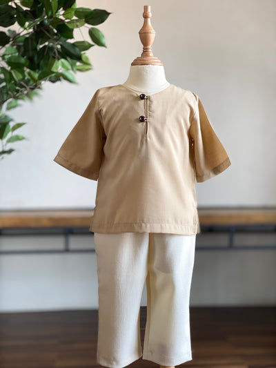 TENANG Unisex Baby’s Kurta in Tan