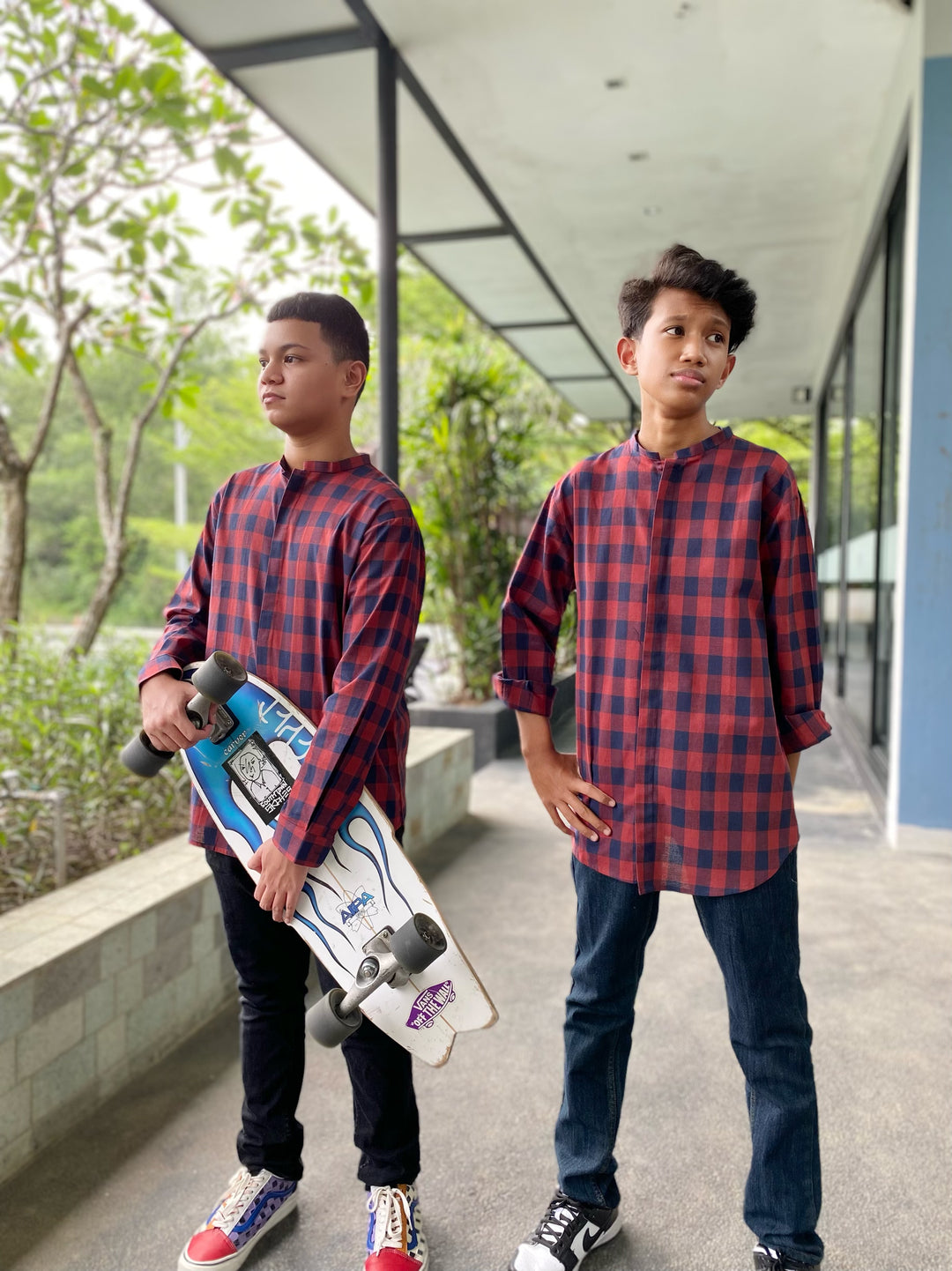 ILHAM Kurta Set in Checks