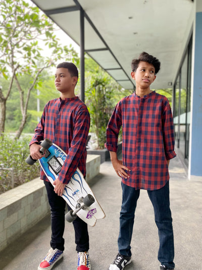 ILHAM Kurta Set in Checks