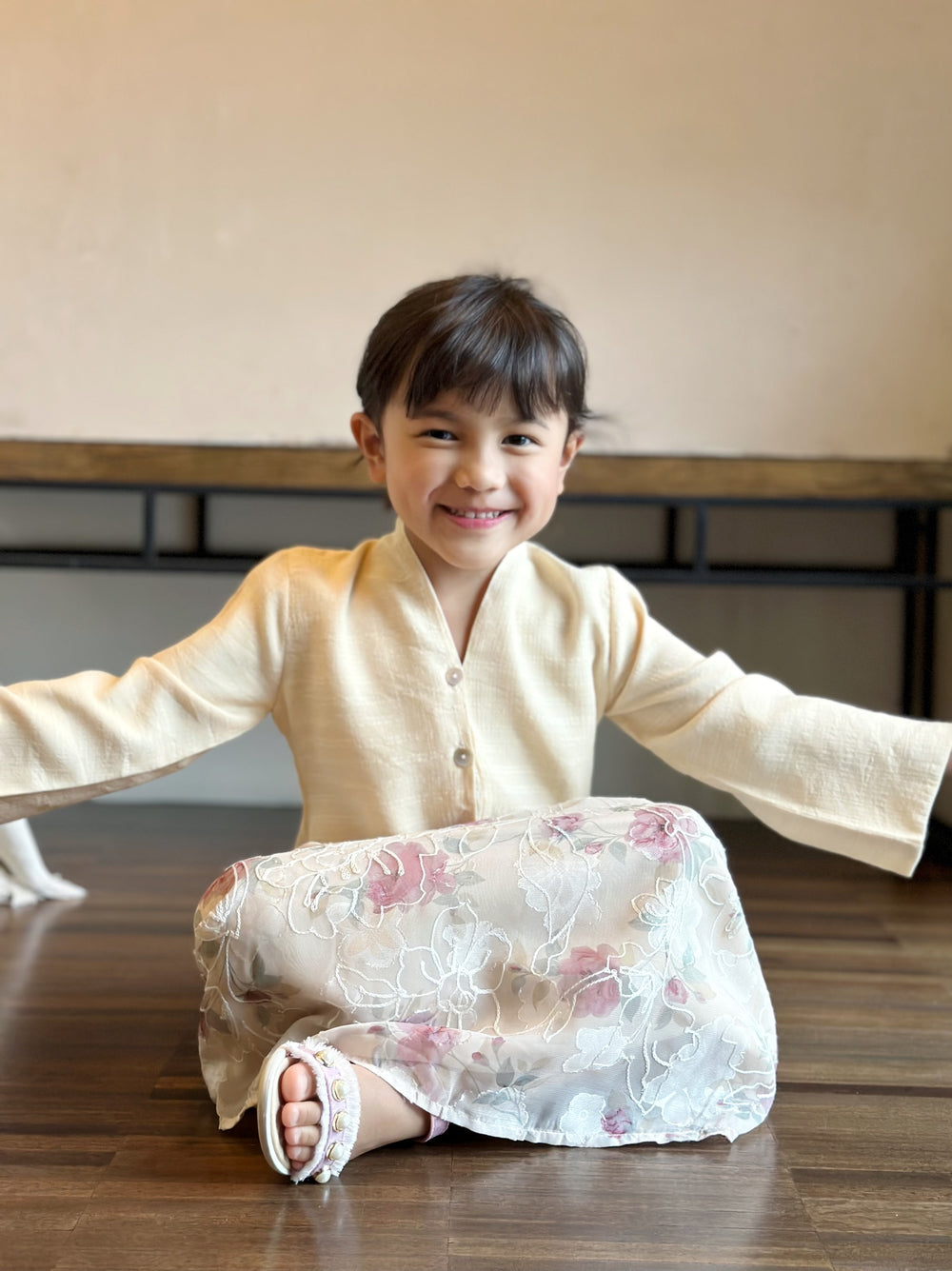 LILY Modern Mini Kebaya Set in Vanilla Rose
