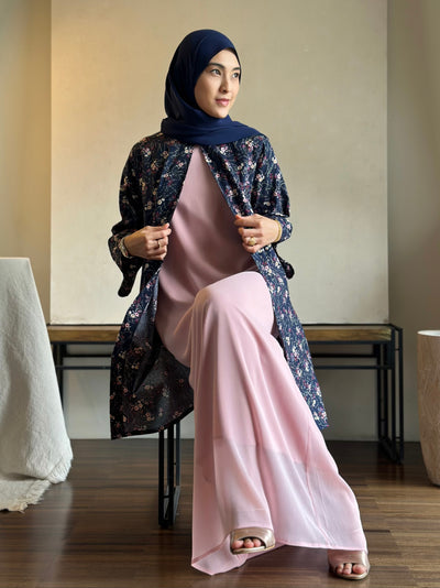 ROSE Flowy Dress with Overcoat Set