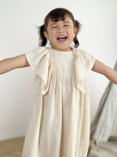 FRIDA Frill Dress in Vanilla