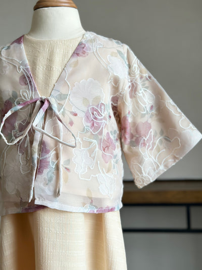IXORA Baby's Dress with Bolero Set in Vanilla Rose