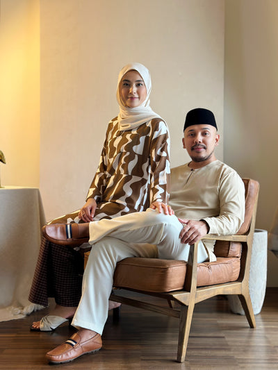 TANJUNG Long Kurung Set in Cocoa