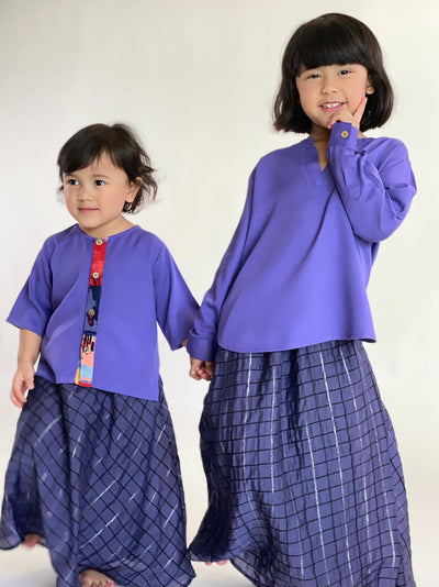MERDU Tunic with Flared Skirt Set in Purple