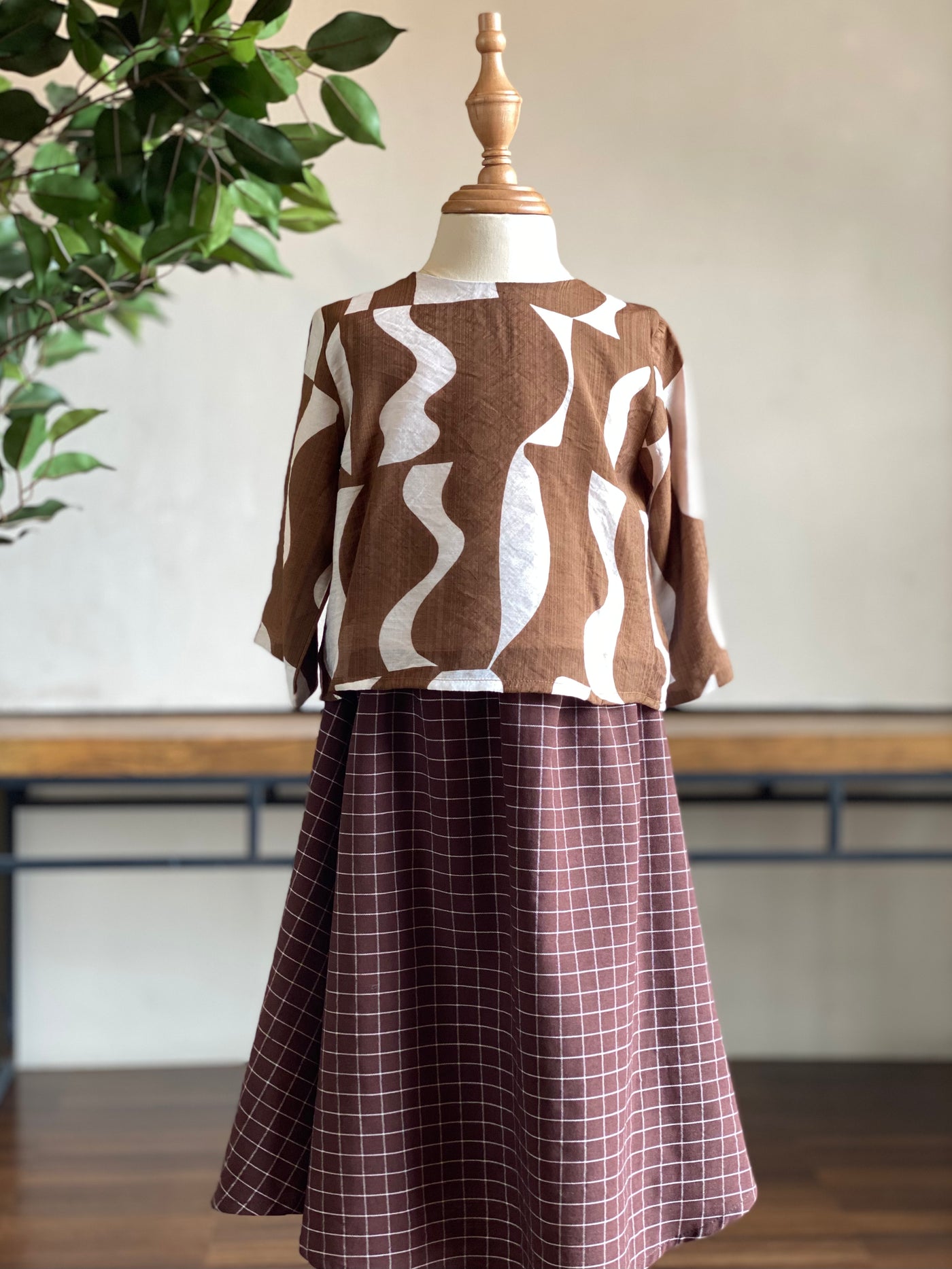 ORKED Baby’s Modern Kurung Set in Cocoa