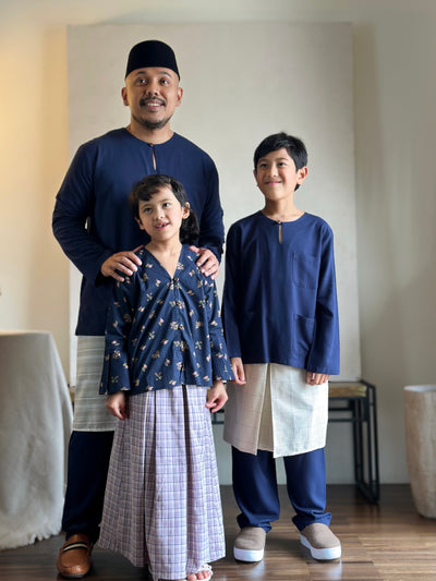 NUH Teluk Belanga Baju Melayu Set in Navy